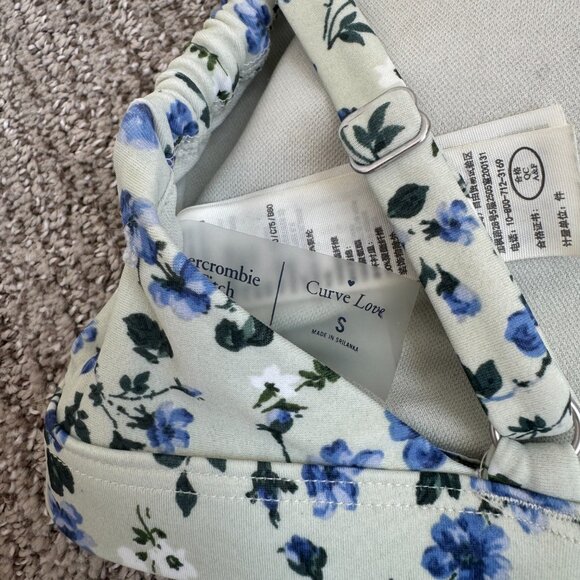Abercrombie Curve Love Floral Swimsuit Set - Small - Blue and Green - Picture 4 of 5